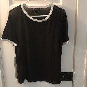 Forever 21 dark gray and white T-shirt